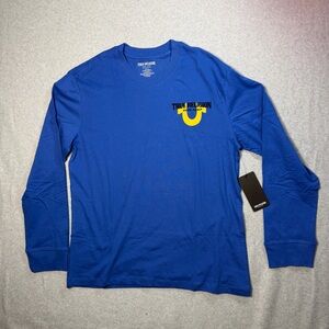 True Religion Men's Royal Blue Long Sleeve Tee NWT